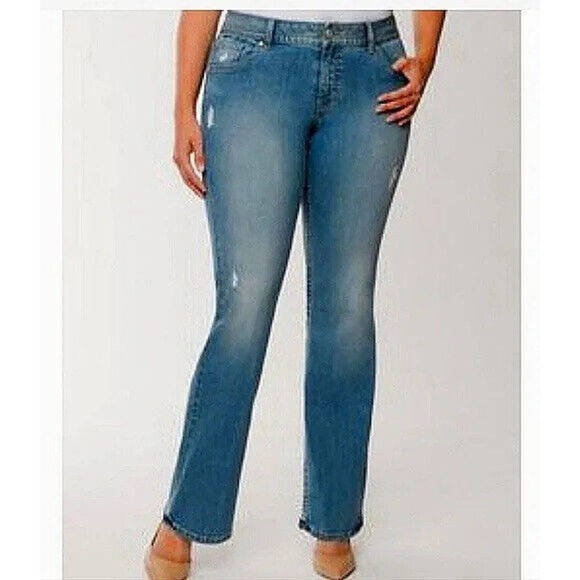 Lane Bryant Denim - NWT Lane Bryant Genius Fit Bootcut Distressed Jeans Women's Plus Size 26 Petite